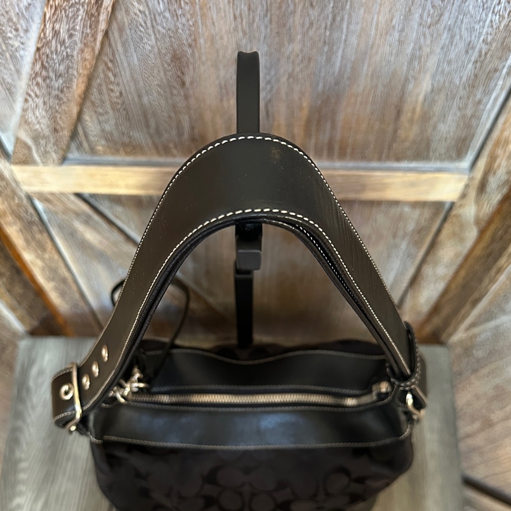 Coach Vintage 6346 Chelsea Signature Black Canvas Leather Shoulder Bag - Picture 3 of 14